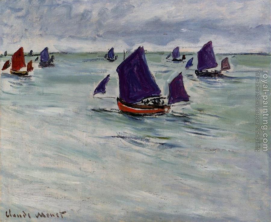 Claude Oscar Monet : Fishing Boats off Pourville